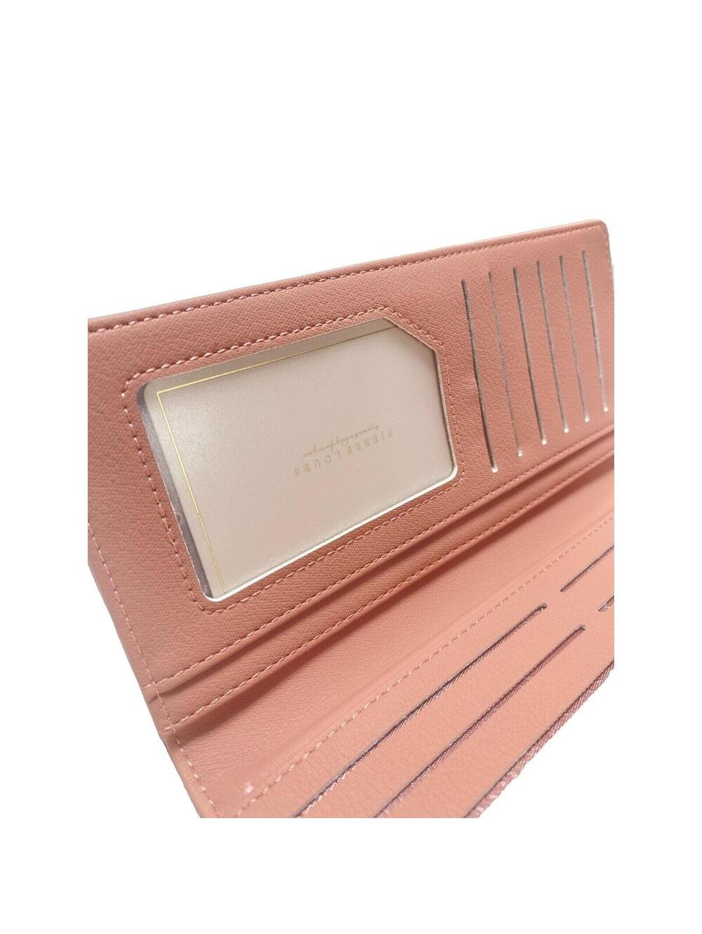 Womens Pink Wallet Brand New Lots of Card Slots Zippered Coin Pocket Stylish - Picture 7 of 9